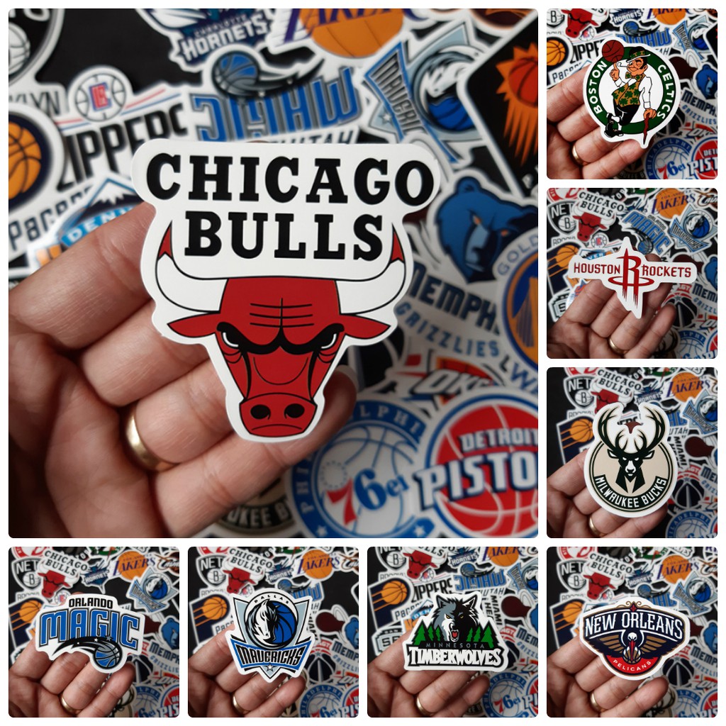 Bộ Sticker dán cao cấp chủ đề NBA - Dùng dán Xe, dán mũ bảo hiểm, dán Laptop...