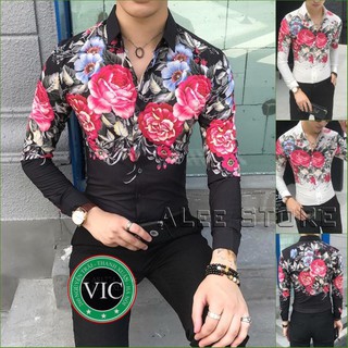 áo sơ mi nam hình hoa hồng cực đẹp