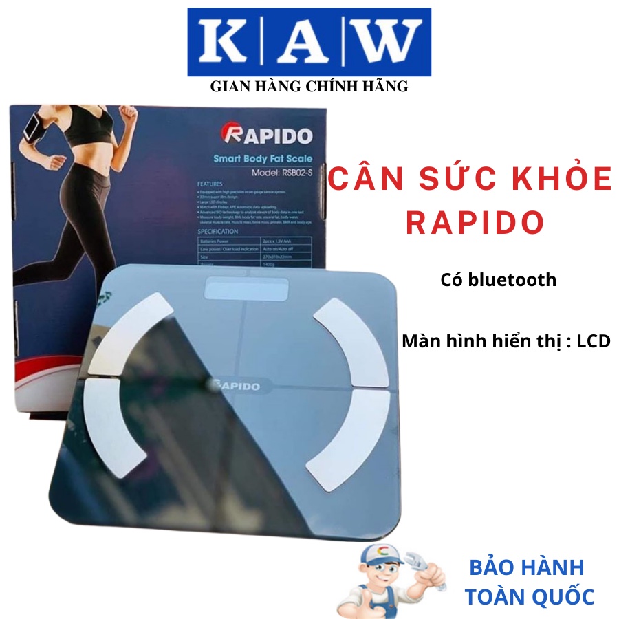 Cân đo chiều cao điện tử, Cân sức khỏe phân tích chỉ số - loại vuông, có Bluetooth RSB02-S chính xác, dễ sử dụng