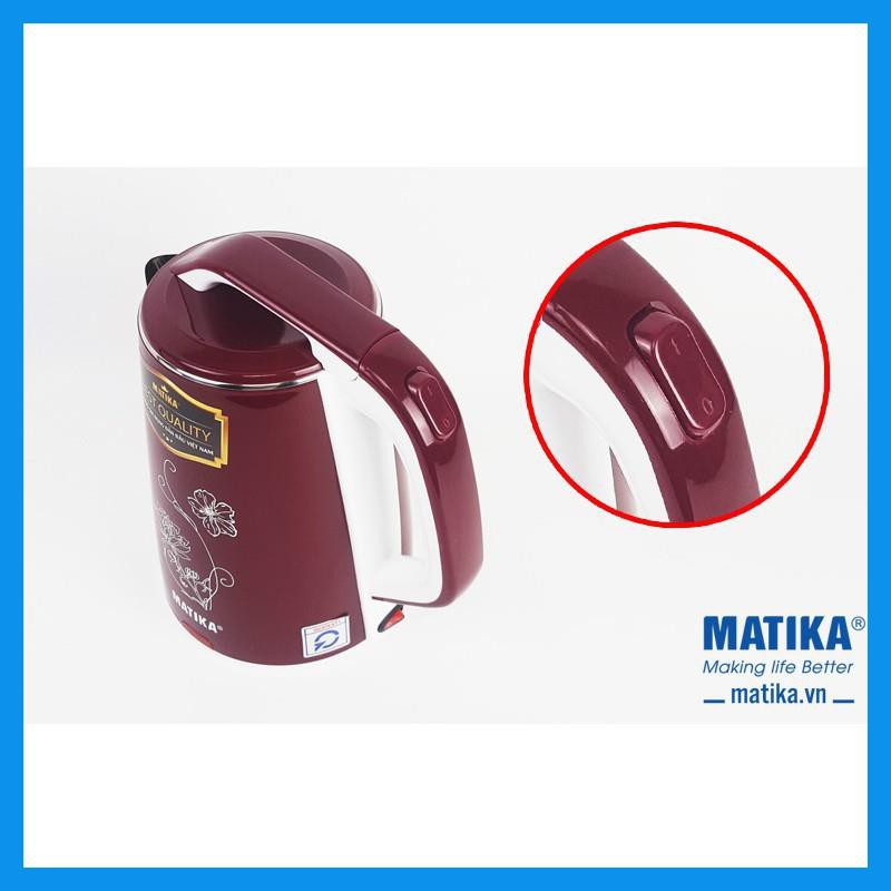 Ấm siêu tốc Matika MTK-24, ca siêu tốc có chức năng ủ ấm nước, nhiệt độ đủ pha sữa cho bé