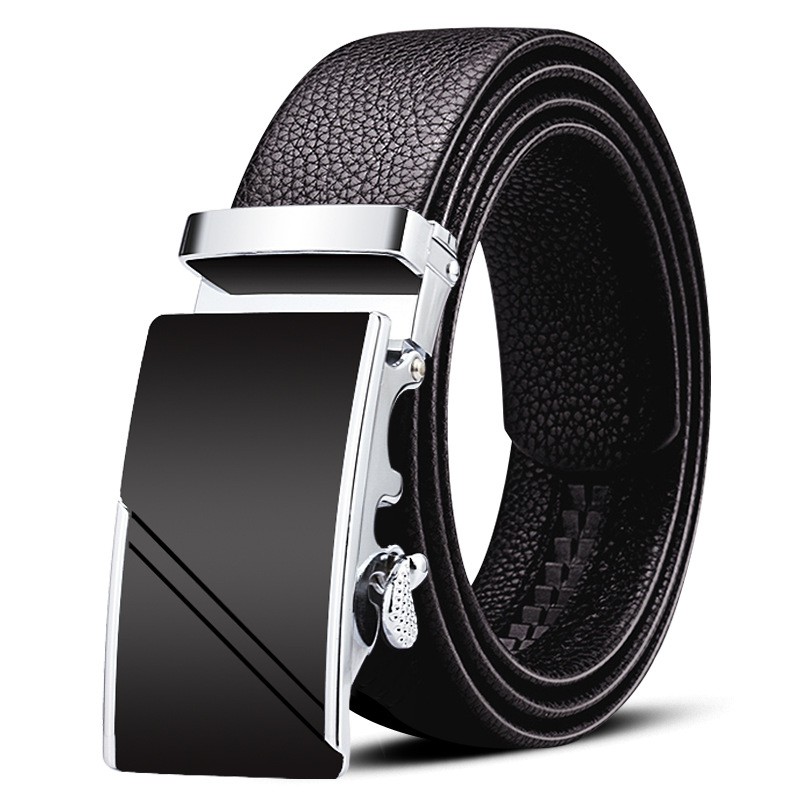 Thắt lưng da nam da bò thời trang khóa tự động cao cấp Dây thắt lưng hàng hiệu nhập khẩu chính hãng TLOF1 khóa bạc