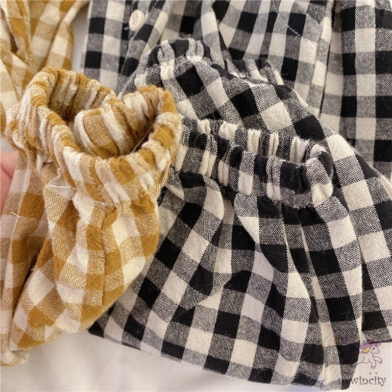 Quần dài họa tiết caro phong cách Hàn Quốc cho bé gái