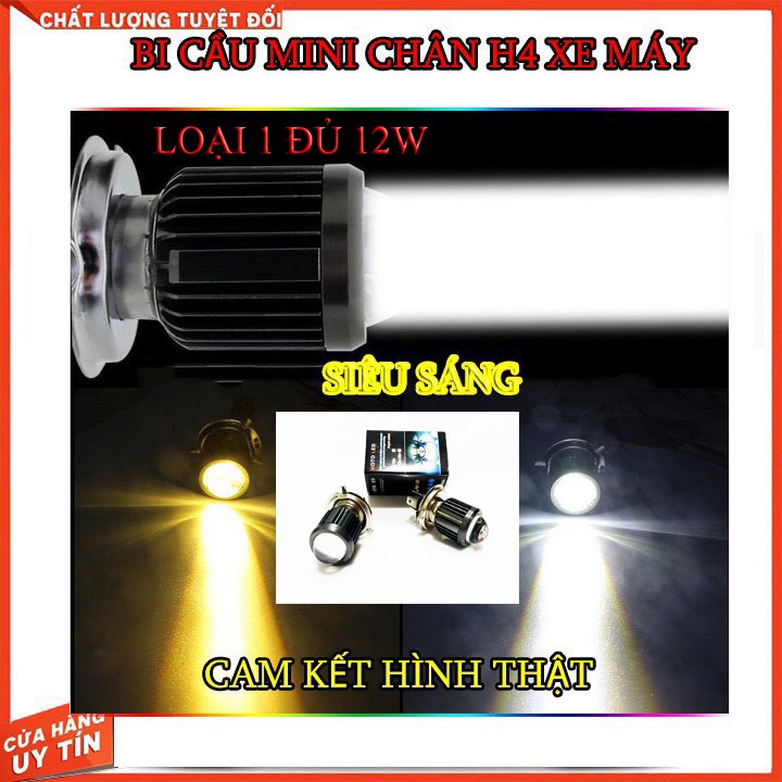 BI CẦU LED MINI 2 MÀU VÀNG TRẮNG (LOẠI 1 ĐỦ 12W)