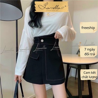 Quần giả váy, quần shorT nữ ngắn vạt lệch, cách điệu chỉ nổi siêu hot LAMELLA QĐ02