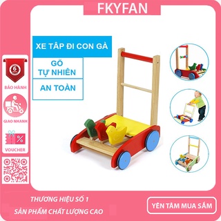Xe tập đi bằng gỗ hình con gà kích thước 40x36x26cm loại dày cho bé giúp bé nhanh biết đi