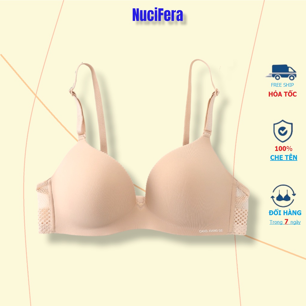 Áo lót đúc nữ nâng ngực tạo khe hàng đẹp AL90, phom gom ôm nâng ngực, giữ ngực chắc chắn không hở viền NuciFera