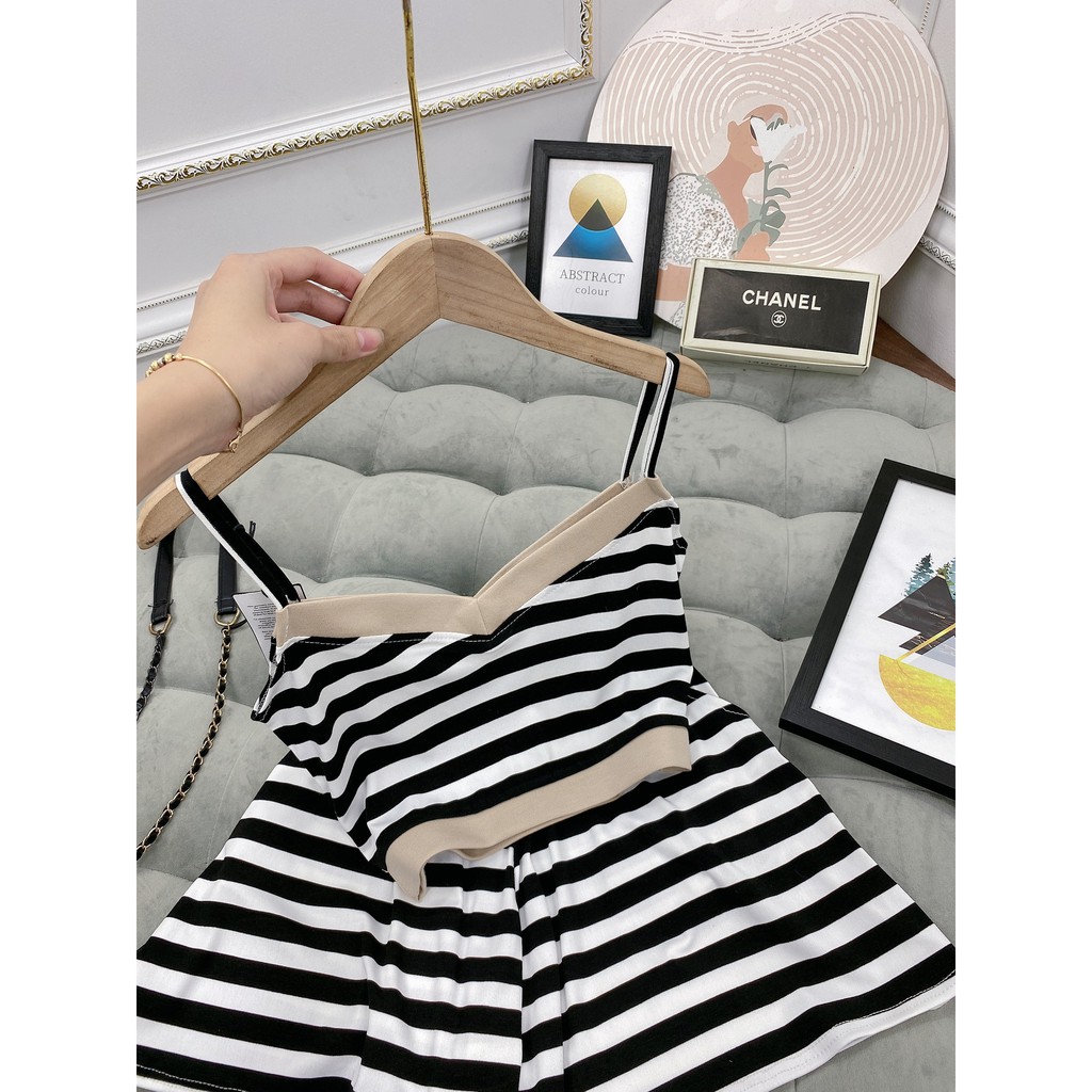 Set Croptop 2 Dây Kẻ Ngang | BigBuy360 - bigbuy360.vn