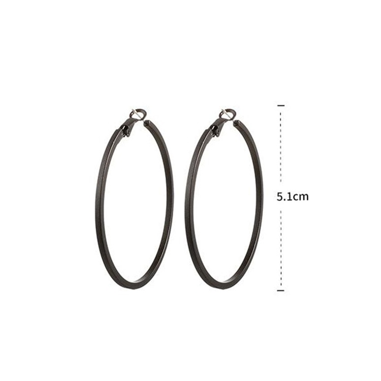 Bông trai khuyên tròn đen đơn giản dễ thương - HT323