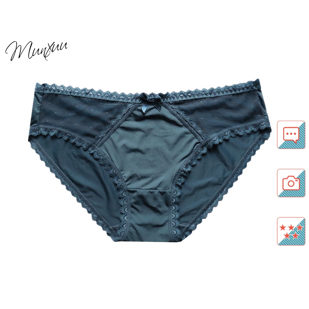 Quần lót đúc su phối ren gợi cảm MUNXUU chất liệu mềm mại thông thoáng - QC98