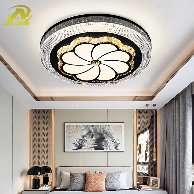 Đèn ốp trần pha lê hiện đại 2021 mẫu mới trang trí phòng khách phòng ngủ điều chỉnh 3 màu 50cm D06