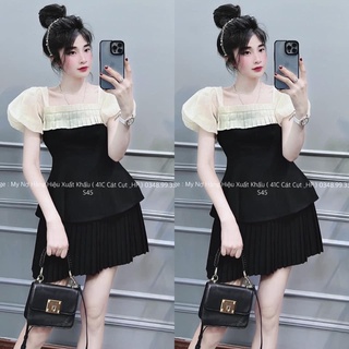 Áo tay bồng phối cổ xếp li cực xinh