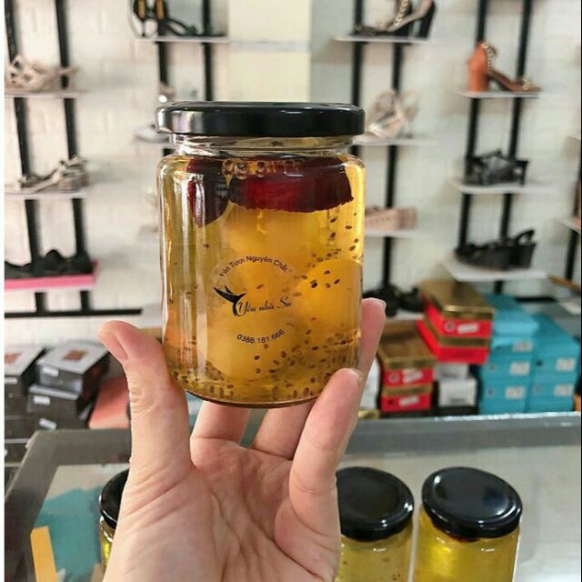 Hũ thủy tinh tròn 220ml (200ml) nắp thiếc chưng yến, làm sữa chua, đựng tinh bột gia vị, trà hoa