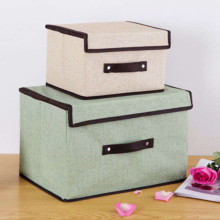Combo 2 Hộp Vải Đựng Đồ Tiện Ích Có Nắp Đậy MINISHOP HA07