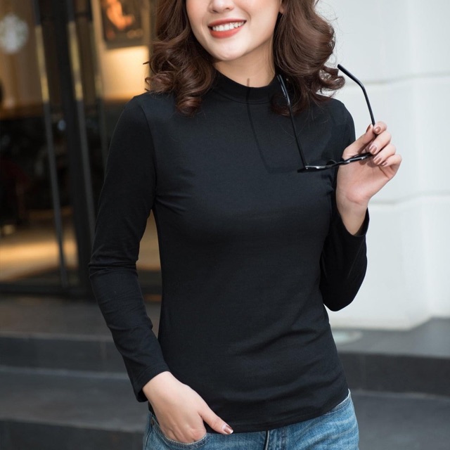 ❤️FREESHIP❤️Áo Thun Nữ cổ cao 3cm giữ nhiệt mùa Đông