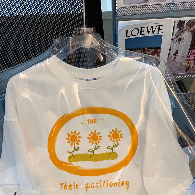 Áo Thun Dáng Rộng Thiết Kế Dễ Thương Dễ Phối Đồ