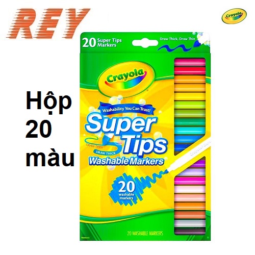 Bút lông màu rửa được dễ dàng Crayola Super Tips 10 màu - 20 màu sản phẩm chính hãng