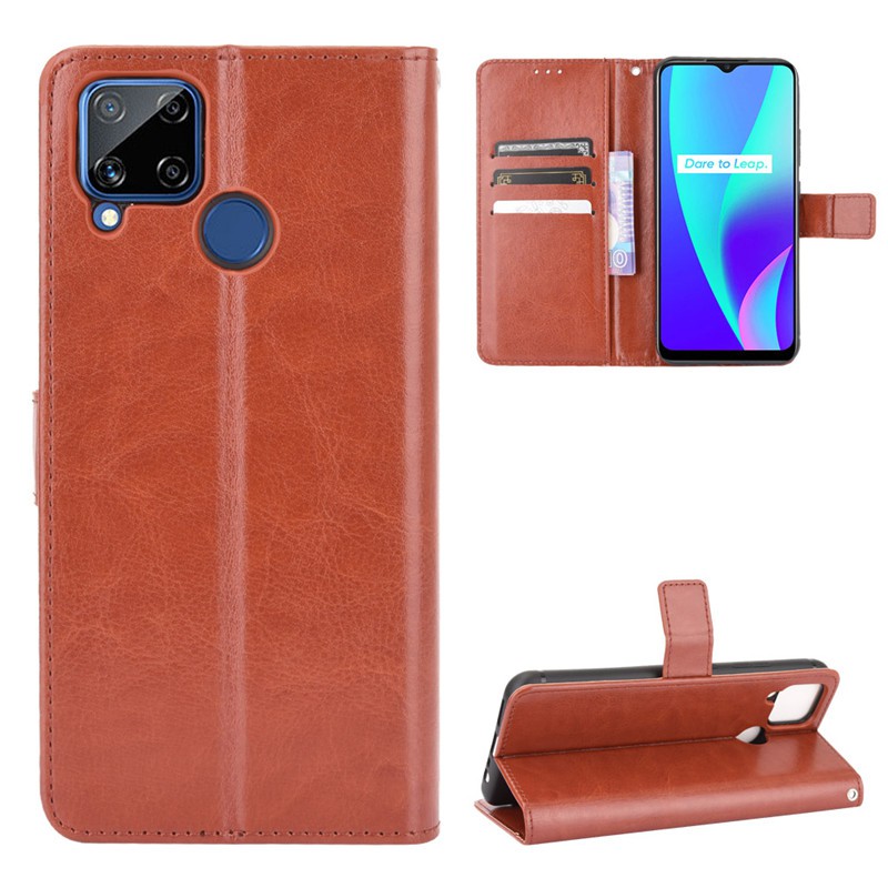 Bao da điện thoại nắp gập dành cho Realme C15 Realmec15 Realmec15