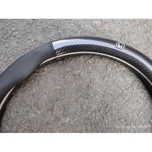 Bọc Vô Lăng xe Ford focus ranger everest explorer ecosport transit escape fiesta laser da vân cacbon size 38cm