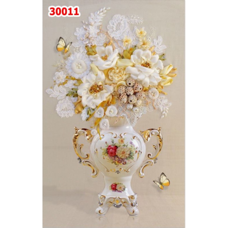 Tranh dán tường 3D bình hoa dán trang trí phòng khách phòng ngủ ( shop gửi kèm keo dán)