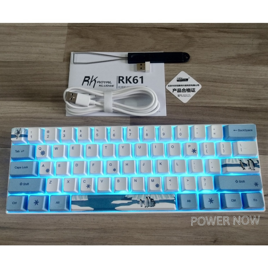 Bàn Phím Cơ Không Dây RK61 Phiên Bản Giới Hạn Keycap PBT. Bluetooth 5.0/ Wifi- Kèm Rceiver - Chính Hãng Royal Kludge