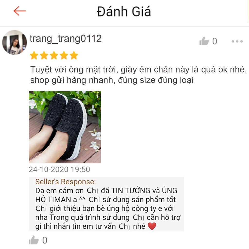 Giày lười thể thao nữ trung niên TIMAN HT06 quý phái chính hãng bảo hành 1 năm