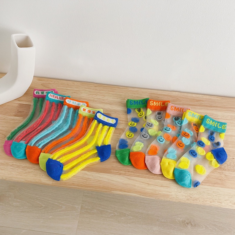 Vớ Pha Lê Trẻ Em Mùa Hè Phim Hoạt Hình Cầu Vồng AKKU