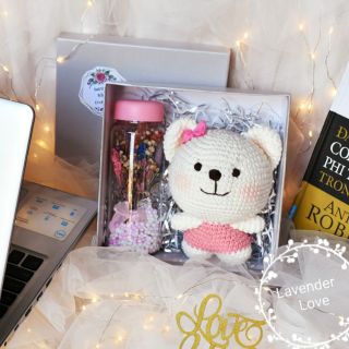[Quà tặng người yêu 8/3, 20/10] Hộp hoa gấu len HANDMADE LOVE
