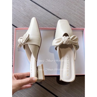 Sandal sục nơ trắng