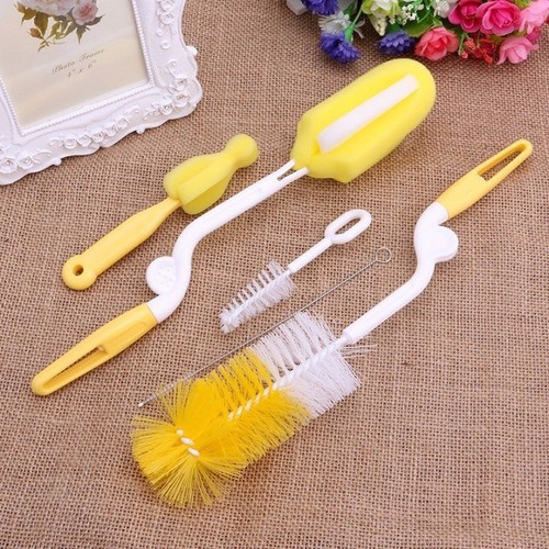 Bộ cọ rửa bình sữa cho bé Silicone Beedol cao cấp-tay cầm xoay 360 độ-cọ núm ti-cọ rửa ống hút-Giúp mẹ dễ dàng vệ sinh