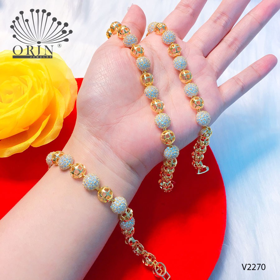 Vòng tay nữ, lắc bi trái cầu đính đá thiết kế cao cấp Orin V2270