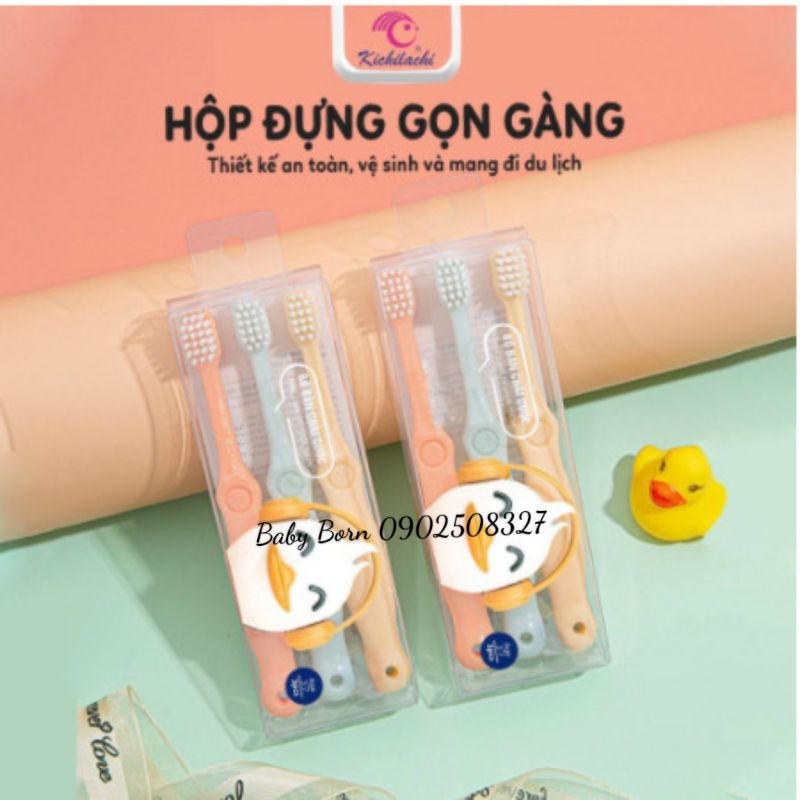 [Chính Hãng] - Set 3 bàn chải Kichilachi cho bé từ 1-5 tuổi