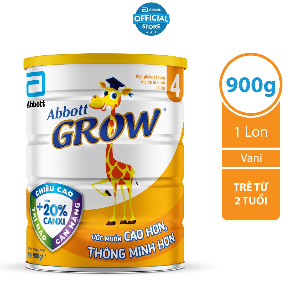 [Mã FMCGHOT -10% đơn 400K] Sữa bột Abbott Grow 4 (G-Power) 900g