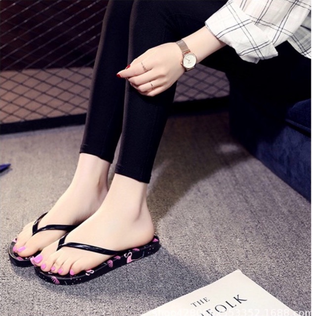 Dép Nữ Xỏ Ngón Dép Kẹp Cao Su Đế Đúc Hoạ Tiết Siêu Xinh Size 36-40 - Lucky Girl shop
