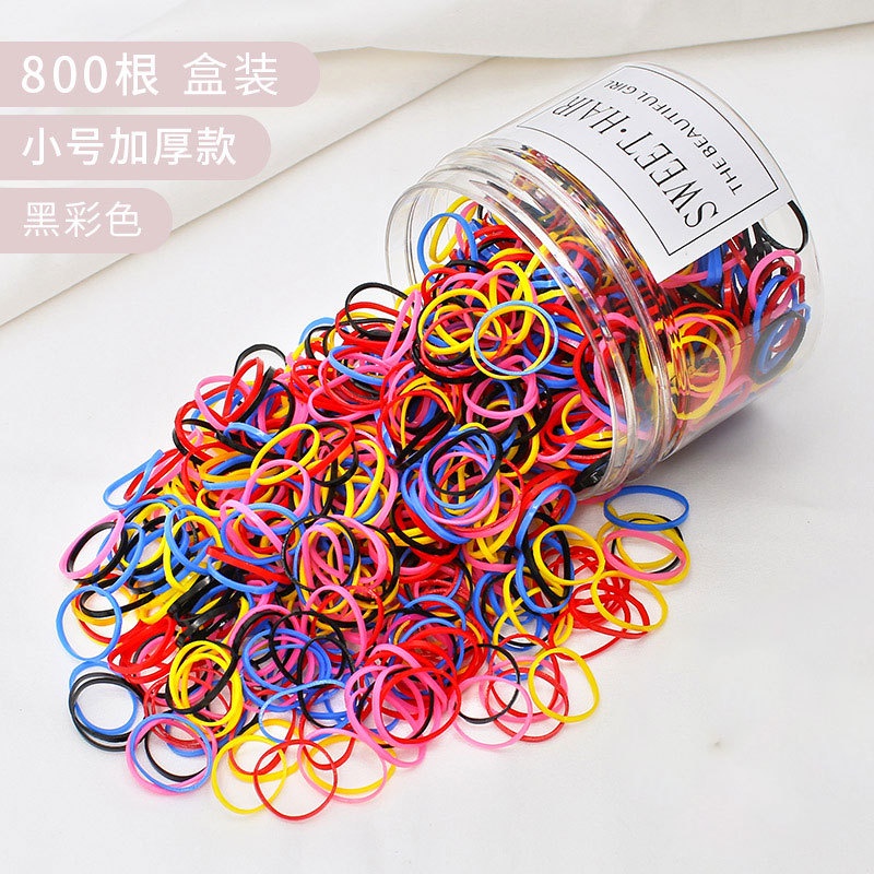 Hộp 1000 Dây Thun Buộc Tóc Nhiều Màu Sắc Kiểu Hàn Quốc Dễ Thương Dành Cho Bé Gái