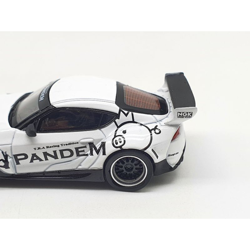 Xe Mô Hình Pandem Toyota GR Supra V1.0 White LHD 1:64 Mini GT (Trắng)