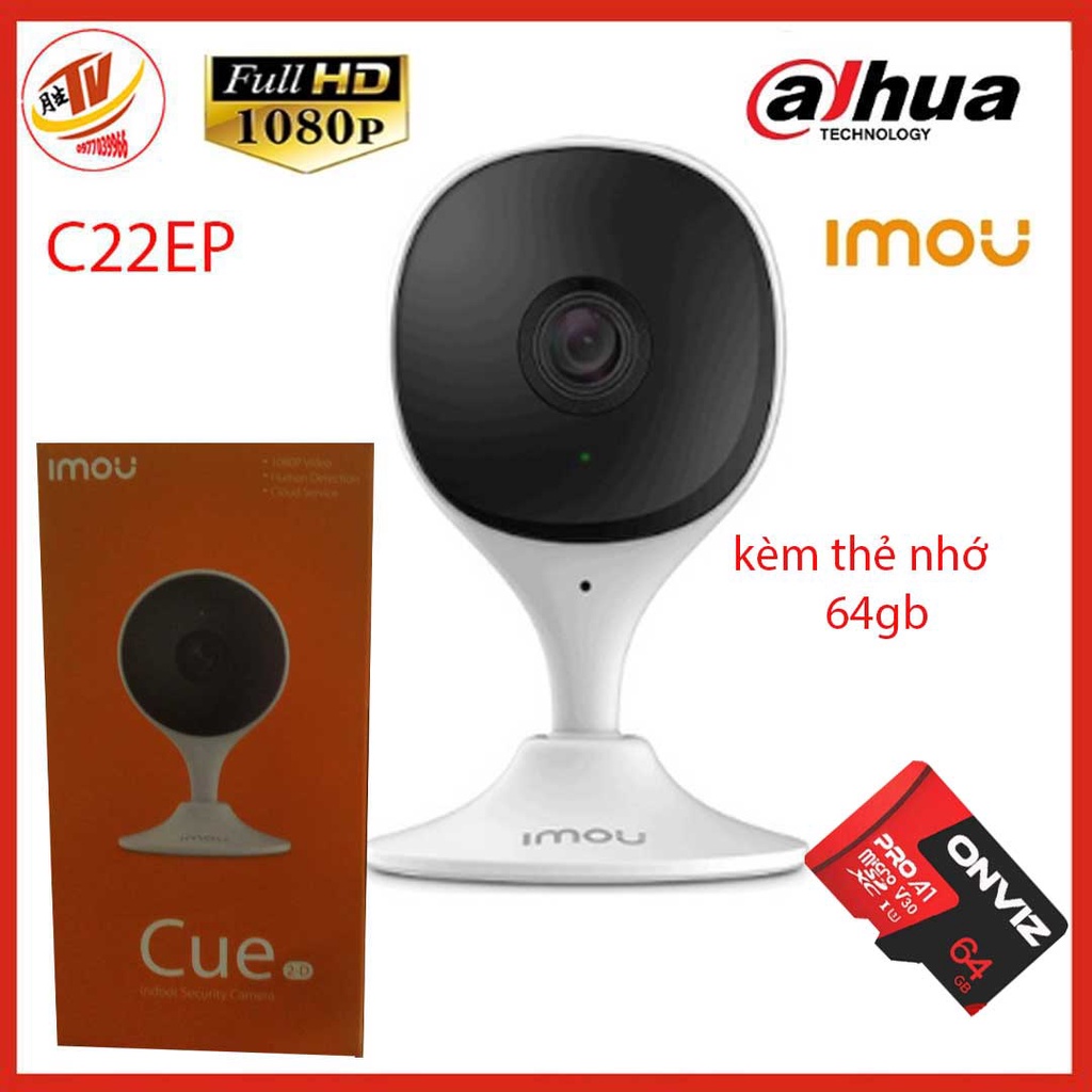 [kèm thẻ 32gb 64gb] Camera Wifi IMOU Trong Nhà C22EP C22CP C22SP Cue 2E Đàm Thoại 2 Chiều 2M FULLHD 1080P DAHUA C1c