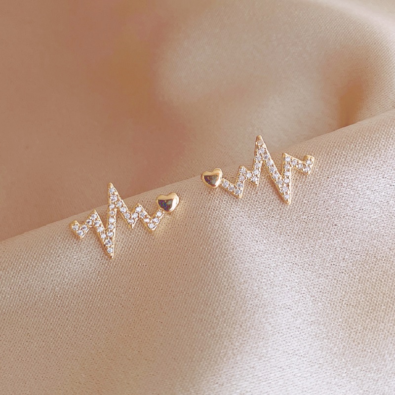 Khuyên tai hình nhịp tim sáng tạo phong cách Âu Mỹ thời trang mới cho nữ