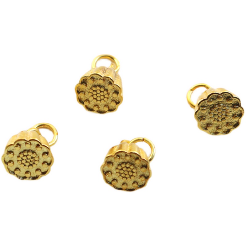 Hạt Bông Sen Màu Vàng 18k 9mm Tự Làm Trang Sức