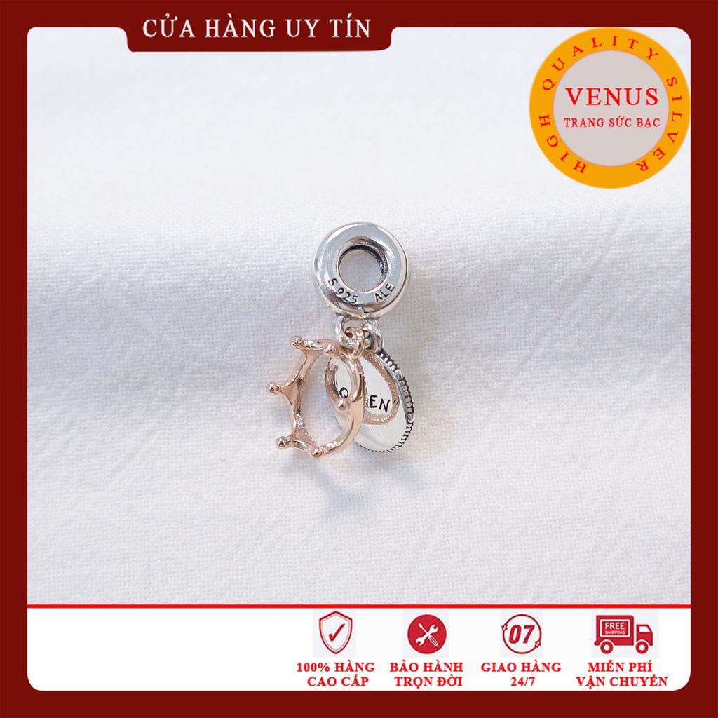 [Charm bạc 925 cao cấp] Charm treo Queen vương miện- Mã sản phẩm VENUSQEN