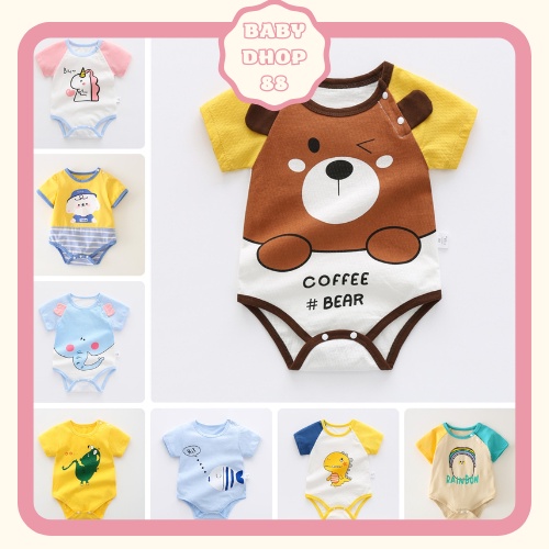 Body chip bodysuit hình thú dễ thương cho bé trai bé gái