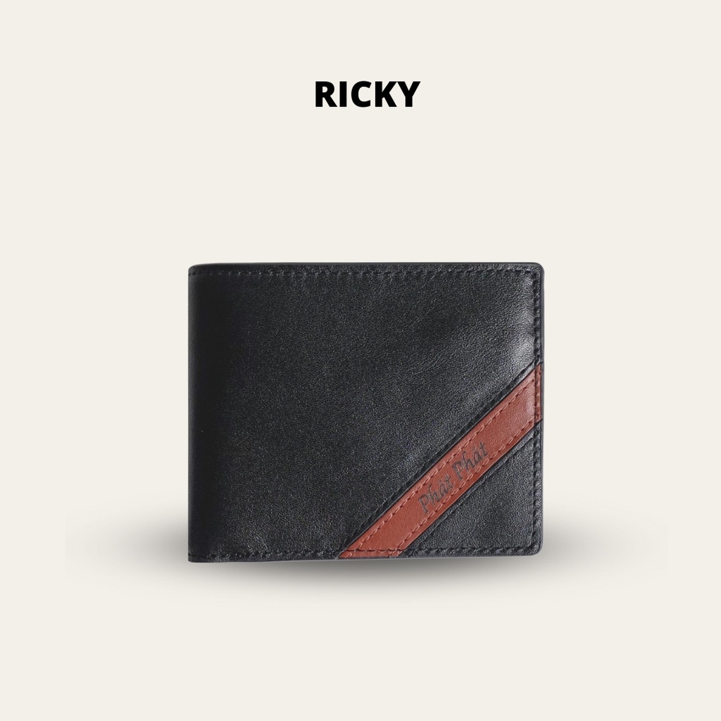 Ví VUÔNG Ricky da thật điểm nhấn đường chéo