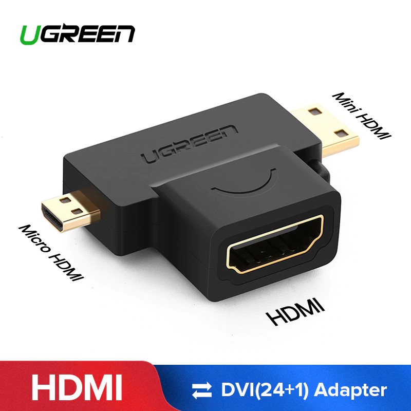 Bộ Chuyển Đổi 2 Trong 1 Mini Hdmi / Micro Hdmi Male Sang Female Hỗ Trợ 3d 4k 1080p