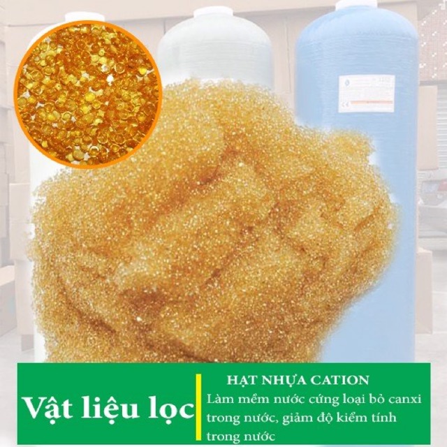 Hạt cation làm mềm nước 1lit, khử kim loại nặng