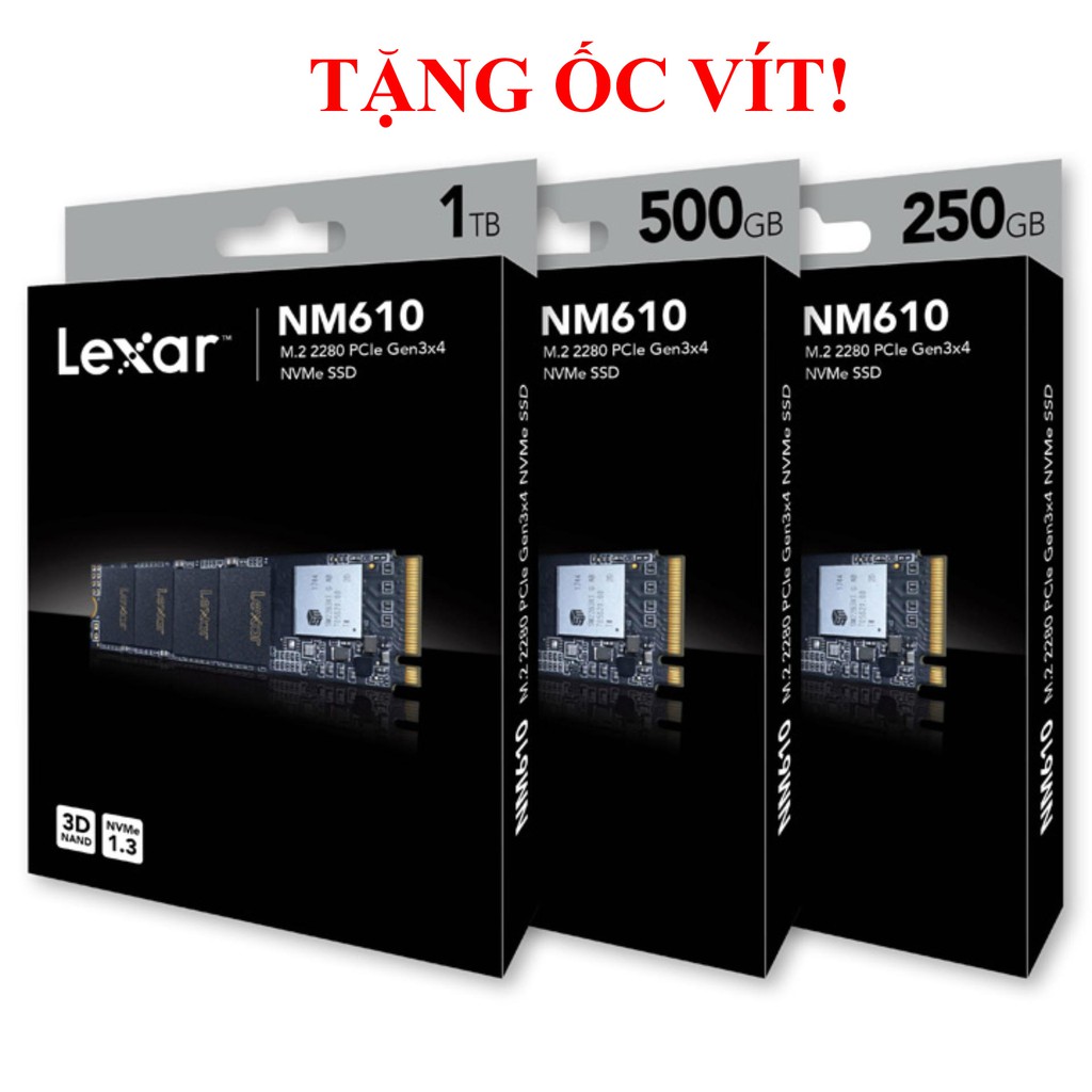 Ổ cứng SSD PCIe NVMe Lexar NM610 250GB 500GB 1TB - bảo hành 3 năm