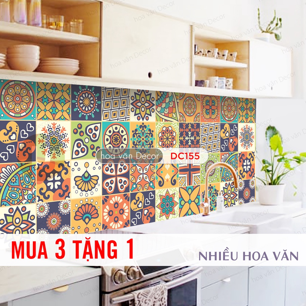 Decal gạch bông dán bếp chống dầu mỡ, không thấm nước - CB1903