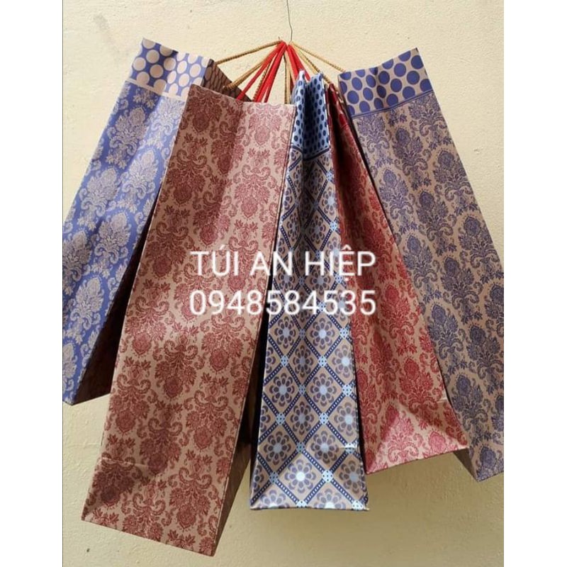 Túi quà giấy, nhiều size (10 túi) (Gift paper bag with patterns, 10 pcs/set)