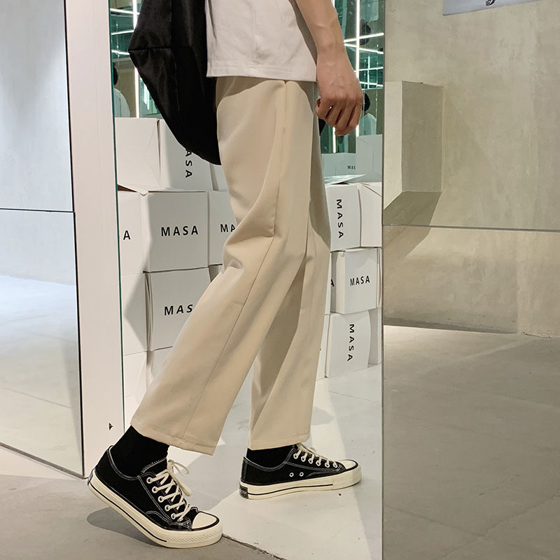 Korean Fashion Men's Wide Leg Pants. Men's Casual Suit Pants. Ankle Pants. Fashion Trend Loose Pants