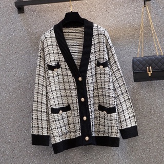 Áo khoác len cardigan kẻ karo Qc cao cấp