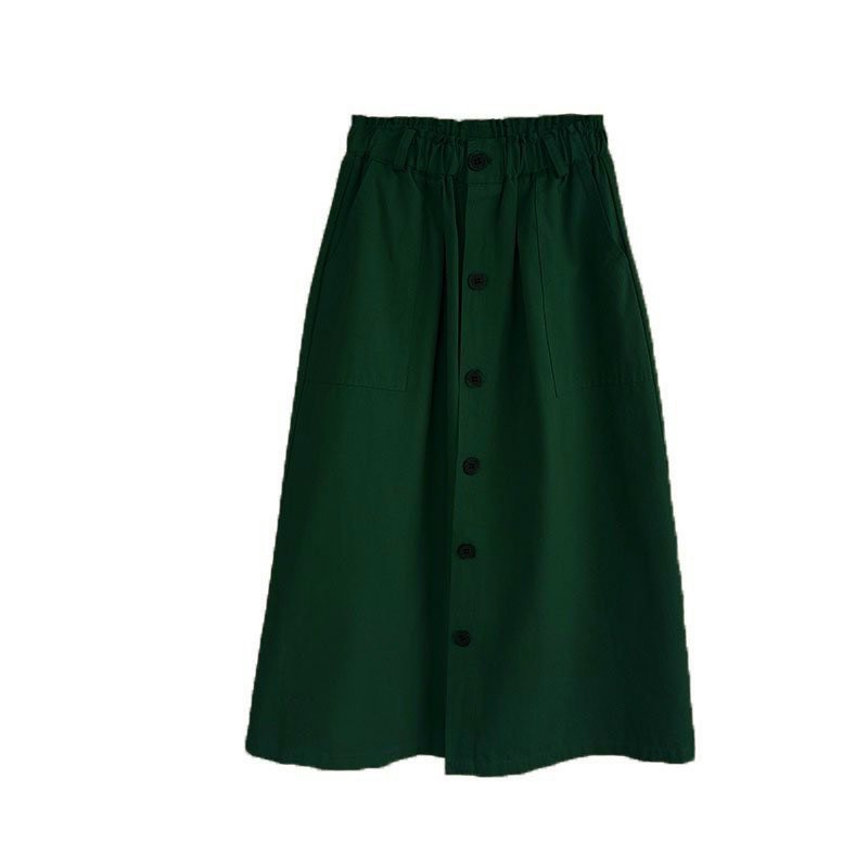 Chân váy dài nút kaki dáng chữ A form dài xòe cá tính phối nhiều áo đẹp