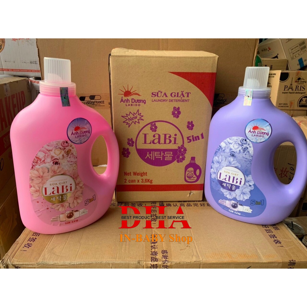 NƯỚC GIẶT LABI CÔNG NGHỆ NHẬT BẢN - THƠM NGÁT & MỀM VẢI CAN 3,6L.